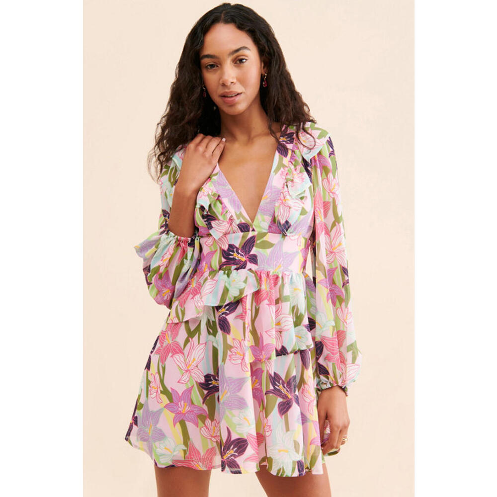 Anthropologie x Hutch - Floral Print Long Sleeve Casual Dress, Size 0